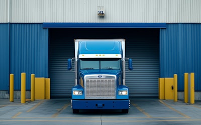 Tractor-trailer at loading dock
