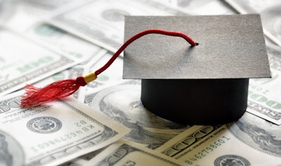 Mortarboard on money