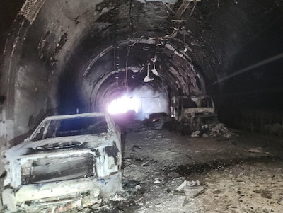 Damage inside of Green River Tunnel