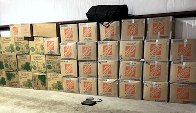Boxes filled with marijuana