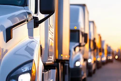 Lines of tractor-trailers