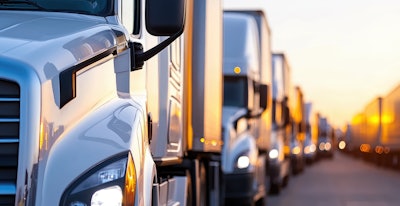 Lines of tractor-trailers
