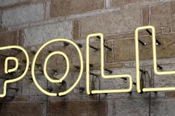 'Poll' in yellow neon