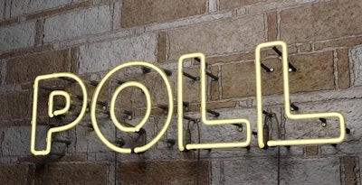 'Poll' in yellow neon