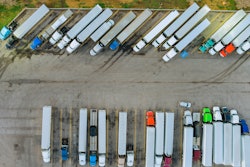 Trucks in parking lots