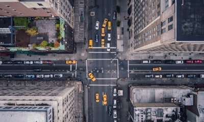 Overhead photo of New York City streets