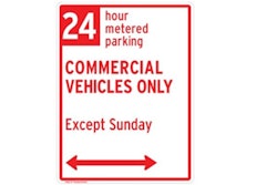 Truck parking sign