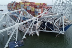 Key Bridge wreckage on container ship Dali
