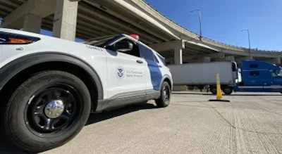 Customs and Border Protection vehicle and tractor-trailer