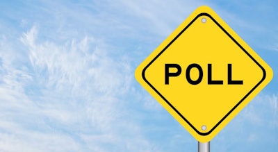 'Poll' on yellow highway sign