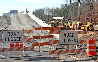 Road construction site