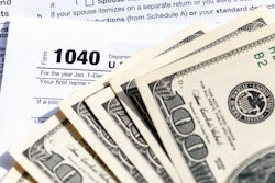 Money and IRS 1040 form