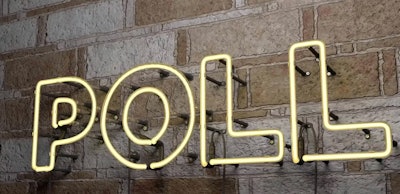 'Poll' in yellow neon