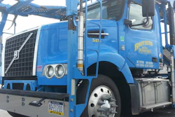 Blue auto hauler truck