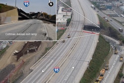NTSB graphic of crash, fire scene on. I-95