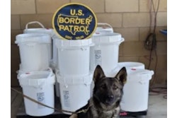 Seized meth with drug-sniffing dog