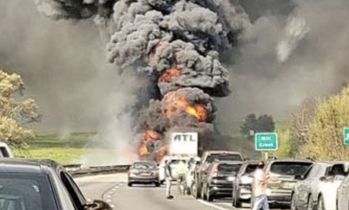 Trucker injured in tractor-trailer crash and fire on I-81 in VA