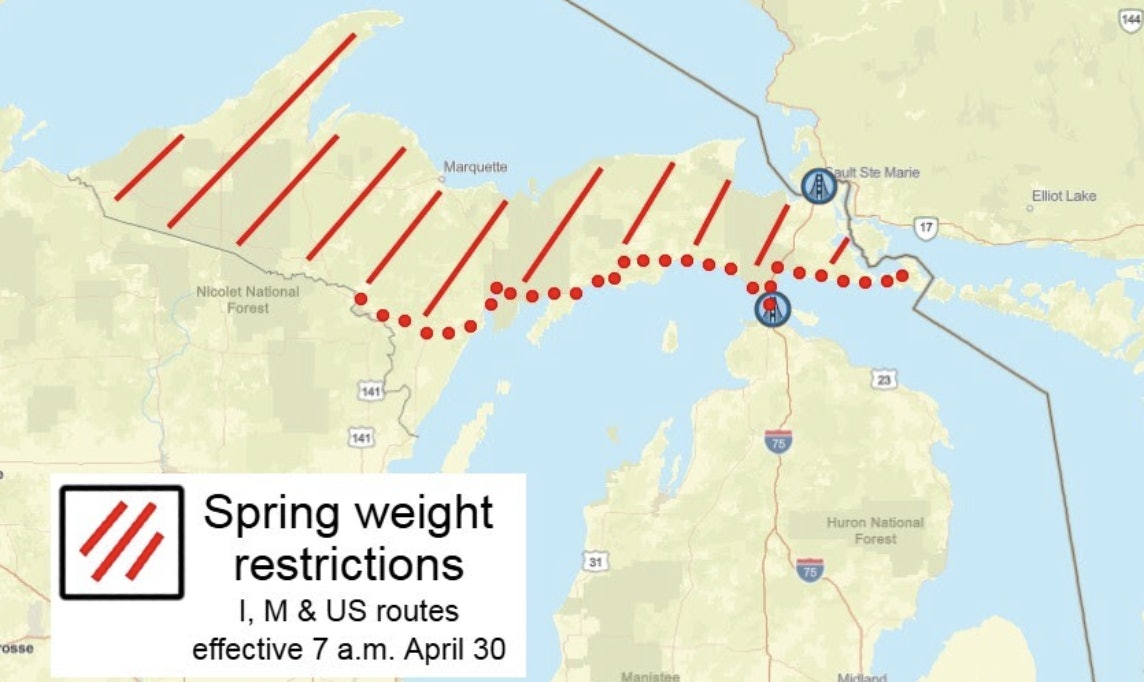 Michigan continues adjusting spring truck weight restrictions