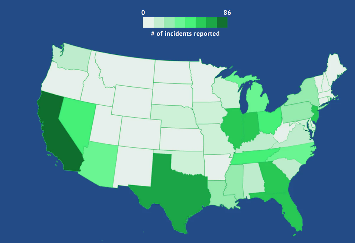 See which 3 states accounted for over half of March cargo thefts