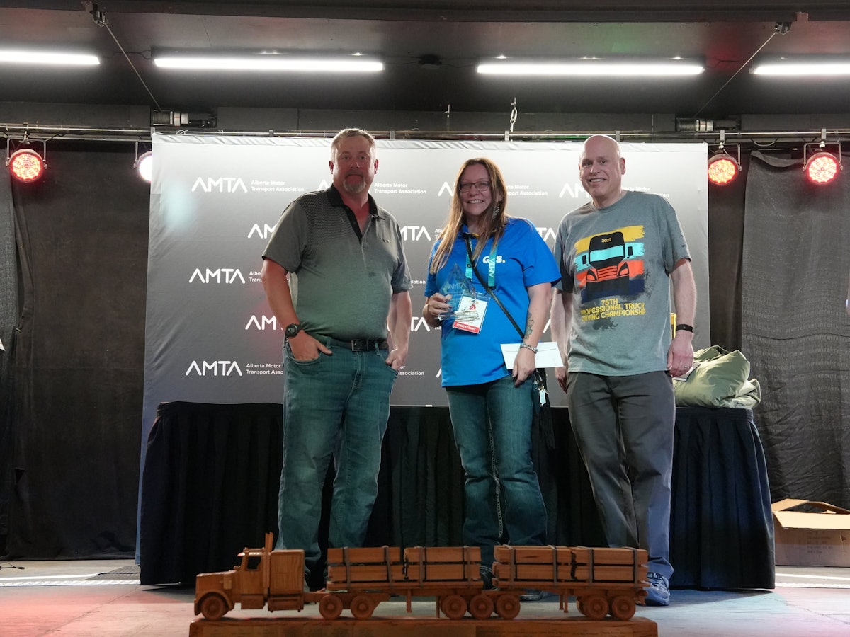 Woman wins AMTA truck driving championship title for the first time
