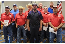 State Grand Champion - Christopher Flippin, FedEx Freight; Flatbed Winner - Juan Martinez, HEB; Step Van Winner -Matthew Logan Montandon, FedEx Ground; Sleeper Berth Winner - Robert Svoboda, Walmart Transportation; Straight Truck Winner - Jason Salazar, HEB; Tank Truck Winner - David Sanchez, HEB; Twin Trailers Winner Christopher Flippin, FedEx Freight; 5-Axle Van Winner - Christopher Pieper, HEB; 4-Axle Van Winner - Ruben Cortez,HEB; 3-Axle Van Winner - David Urrea IV, HEB
