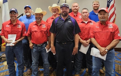 State Grand Champion - Christopher Flippin, FedEx Freight; Flatbed Winner - Juan Martinez, HEB; Step Van Winner -Matthew Logan Montandon, FedEx Ground; Sleeper Berth Winner - Robert Svoboda, Walmart Transportation; Straight Truck Winner - Jason Salazar, HEB; Tank Truck Winner - David Sanchez, HEB; Twin Trailers Winner Christopher Flippin, FedEx Freight; 5-Axle Van Winner - Christopher Pieper, HEB; 4-Axle Van Winner - Ruben Cortez,HEB; 3-Axle Van Winner - David Urrea IV, HEB