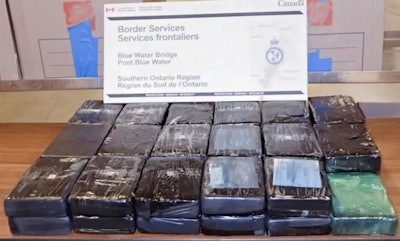 Seized packages of cocaine displayed by Canada Border Services Agency at Blue Water Bridge