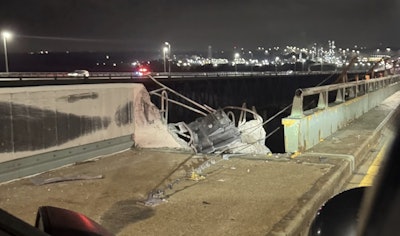 Where truck plunged off the Delaware Memorial Bridge last week