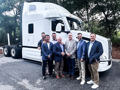 L-R: Mike McCloskey (Peterbilt), Matt Wray (TLG) Micah Zarse (TLG) Jeff Loudermilk (VP of Equipment & Maintenance at Hilco), Glenn Larson (TLG President & CEO), Michael Tomlinson (TLG) and Matt Brody (TLG).