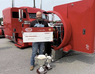Kenny Ziglar II of Rawlins, Wyoming, won Best of Show honors with his 2007 Peterbilt 379, nicknamed “Scrapin By at this year's SuperRigs event