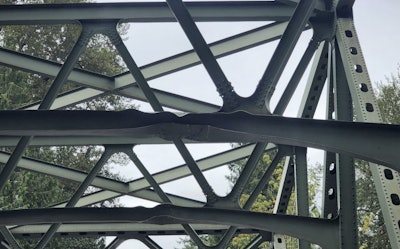 Recently damaged White River Bridge on State Route 410 in Washington