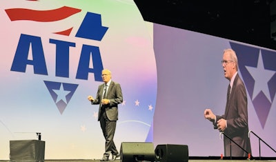 ATA President & CEO Chris Spear delivering his annual state of the trucking industry report