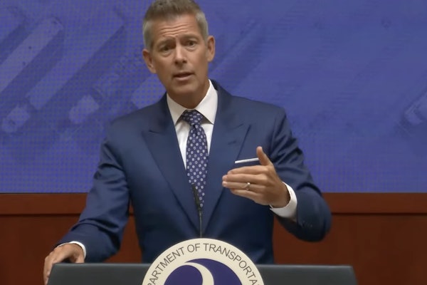 Transportation Secretary Sean Duffy during a press conference Thursday