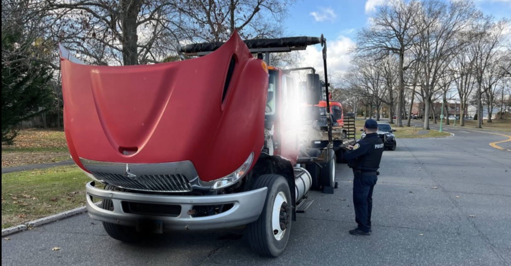 Rye, NY police inspected tractor-trailer