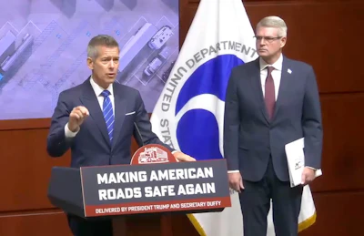 DOT Secretary Sean Duffy and FMCSA Administrator Derek Barrs