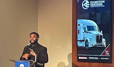 Charles Jones, Jr. speaking at the awards ceremony Friday