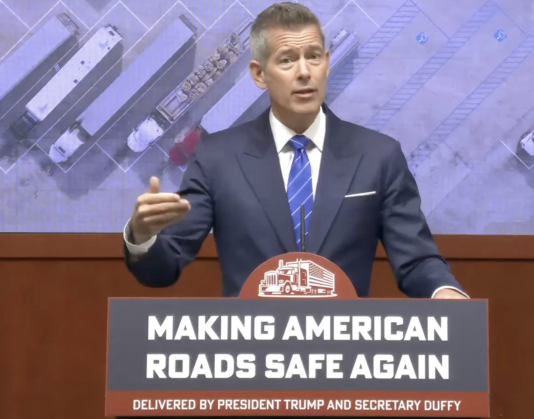 Transportation Secretary was the messenger of most of Trump's news for the trucking industry during 2025