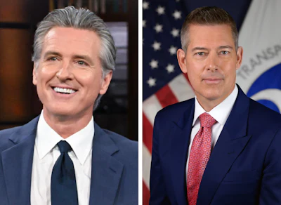 California Gov. Gavin Newsom and DOT Secretary Sean Duffy