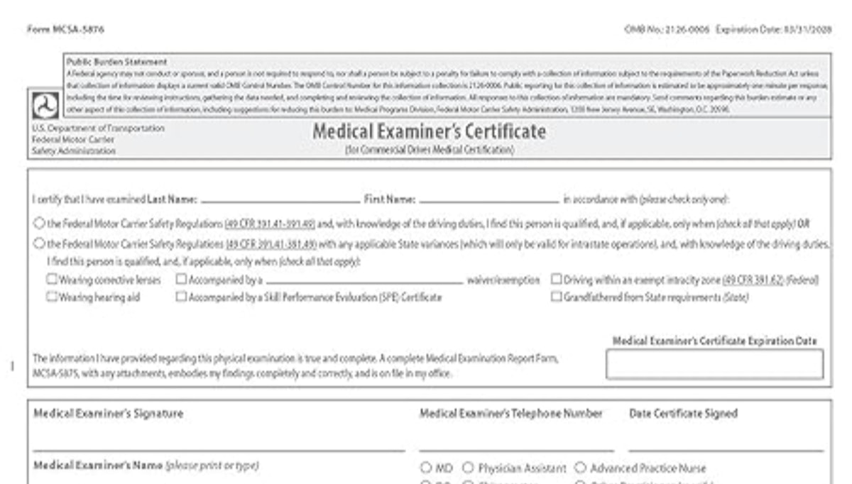 Briefly: FMCSA extends paper medical card waiver to April 10