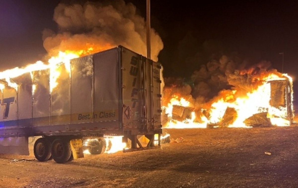 Michigan man gets 10 years in prison for burning trailers owned by Swift