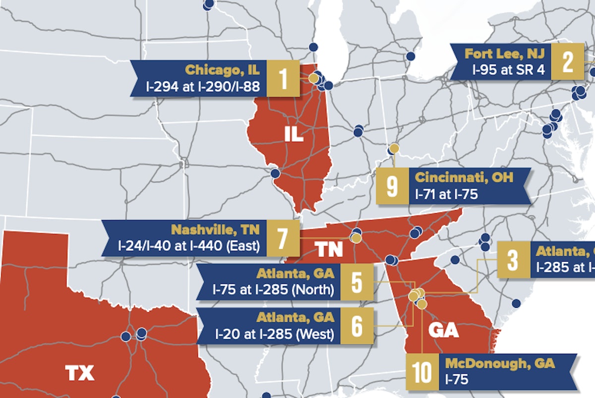 Annual list of worst freight bottlenecks has a new leader: Interstate 294 and Interstates 290/88 in Chicago