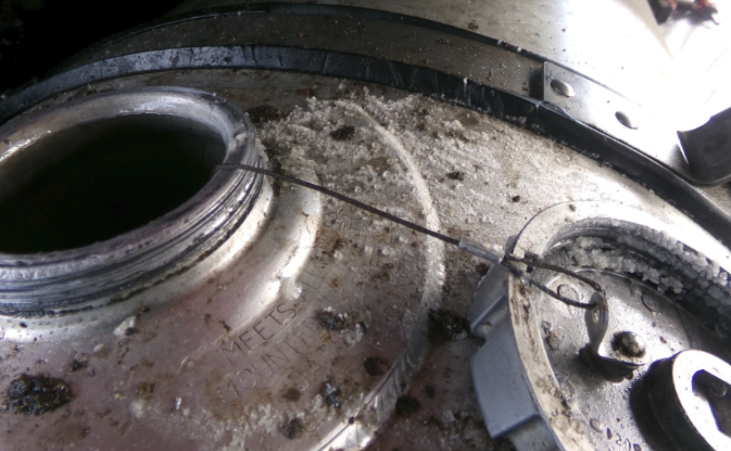 Crystals on a fuel tank led to the discovery of 944 pounds of liquid meth at the Otay Mesa Port of Entry March 2