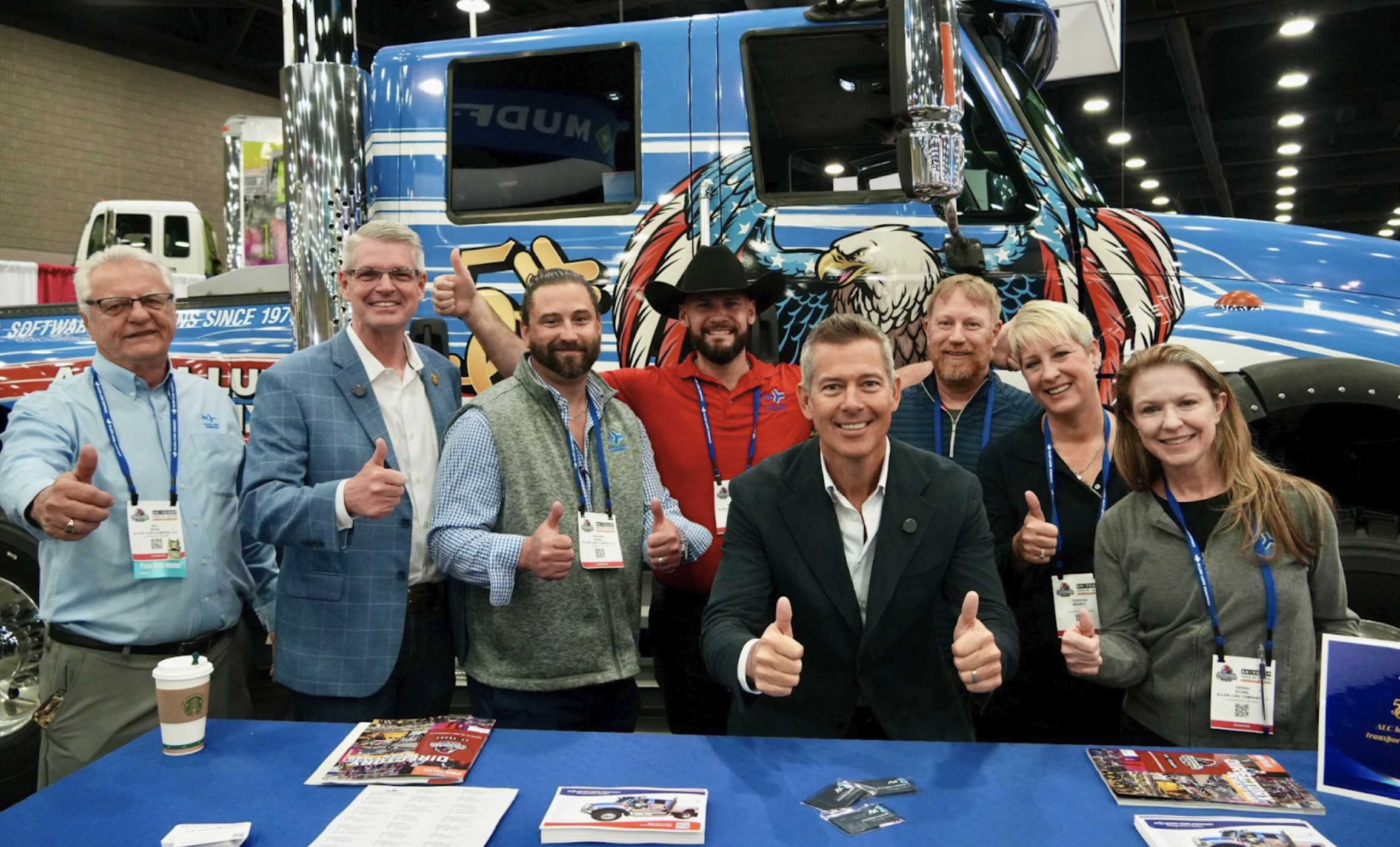 FMCSA Administrator Derke Barrs and Transportation Secretary Sean Duffy at the Allen Lund Company booth at MATS