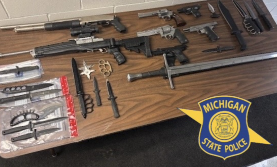 Weapons seized by Michigan State Police