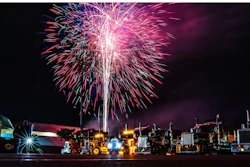 Light show at Large Cars & Guitars truck show