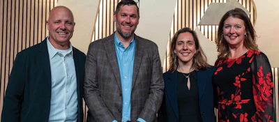 From left to right: Brent Hutto, chief relationship officer, Truck Parking Club, Chris Burroughs, president & CEO, TIA, Aurélie Doucette, VP of dedicated contract carriage operations, Penske Logistics, Jennifer Hedrick, president & CEO, WIT
