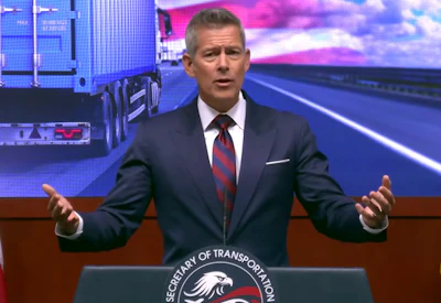 Transportation Secretary Sean Duffy announcing numerous trucking-related reforms last month