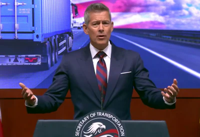 Transportation Secretary Sean Duffy announcing numerous trucking-related reforms last month