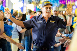 J.B. Hunt Intermodal driver Steve Kirschbaum celebrates 5 million miles without a DOT-reportable preventable accident at J.B. Hunt's annual Million Mile Walk of Fame at company headquarters