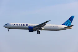 Boeing 767-400 aircraft similar to the one that struck a tractor-trailer while landing at Newark Liberty Airport Sunday